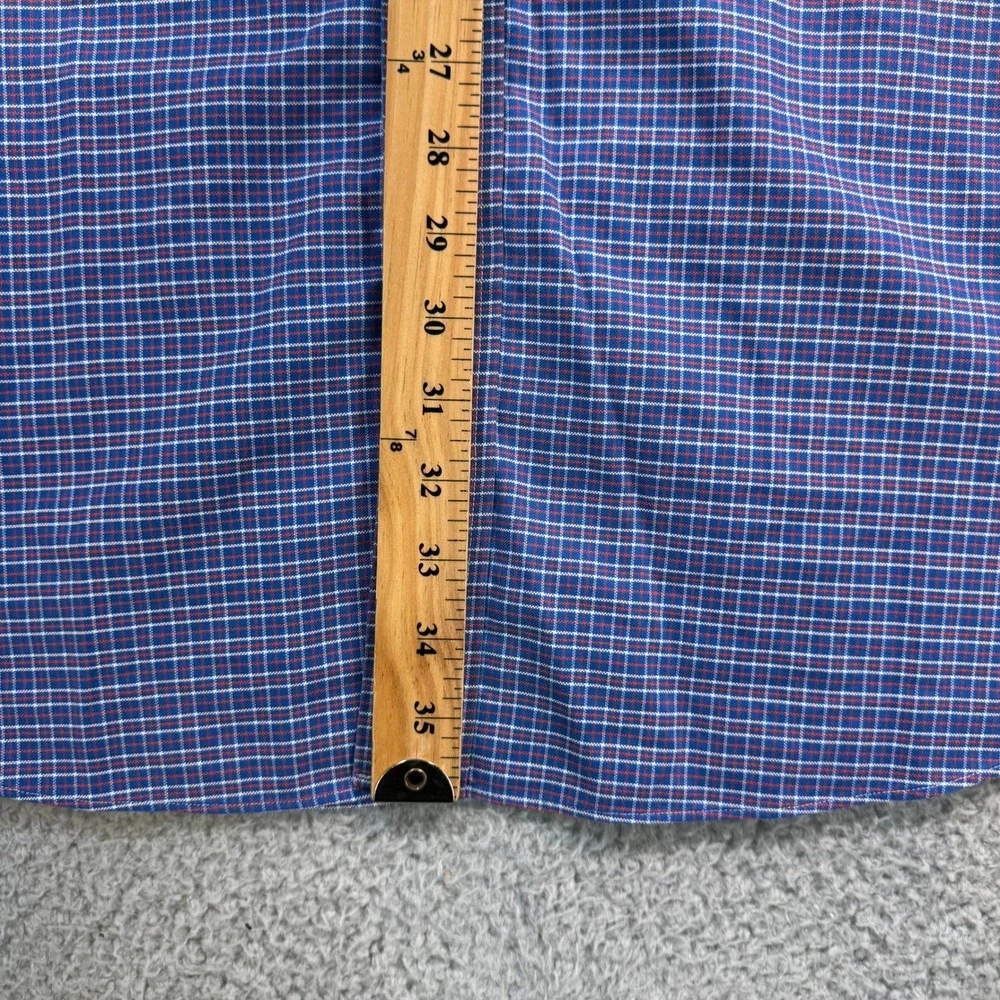 Brooks Brothers 4XLT Shirt Mens Blue Red Plaid Supima Cotton Non-Iron 10893